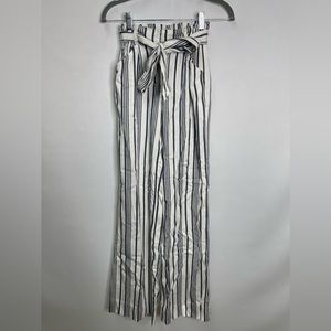 Marine Layer Wide Leg Belted Striped Pants